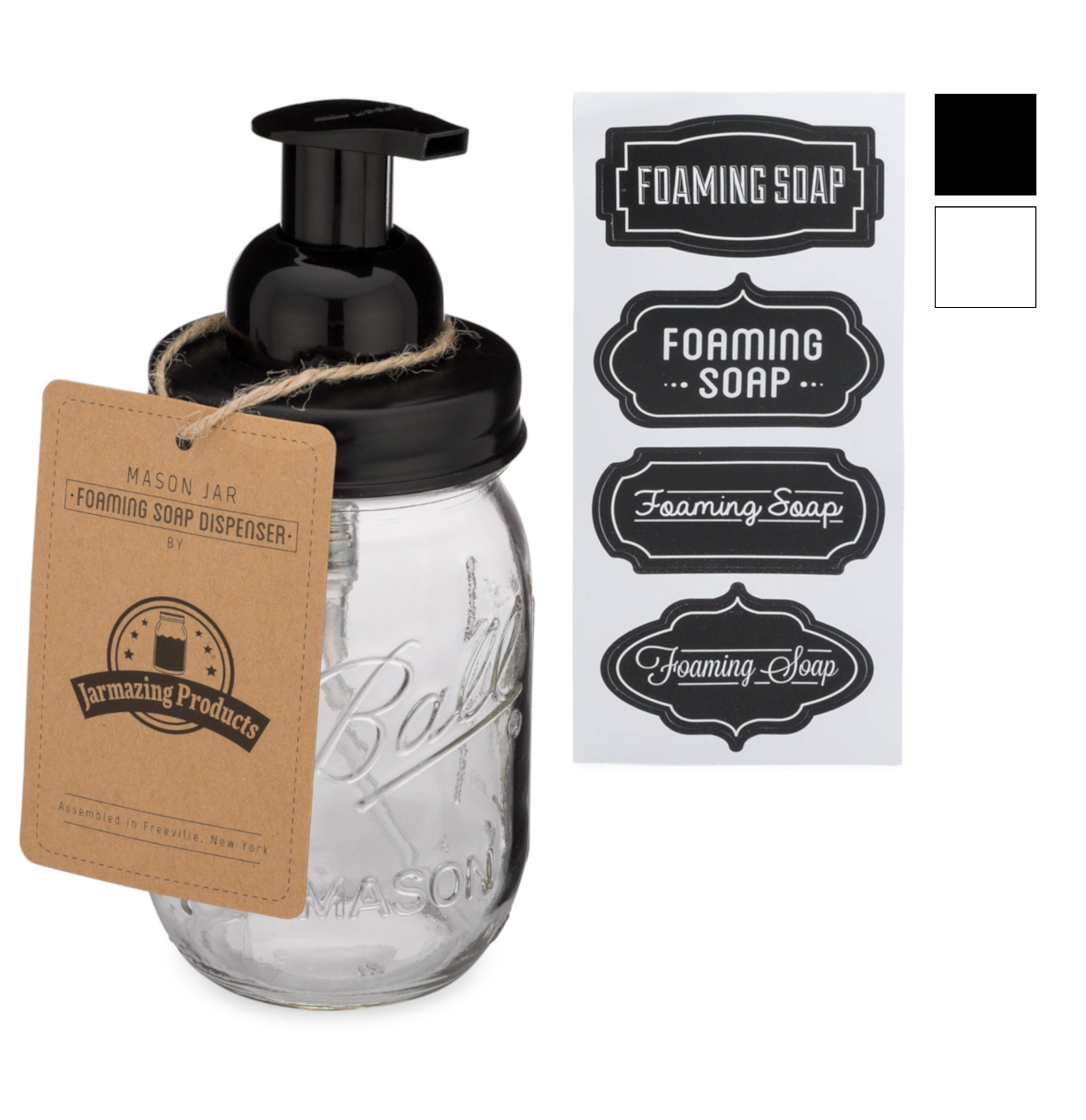 Includes Mason Jar Foaming Hand S Details about   SheeChung Mason Jar Bathroom Accessories Set 