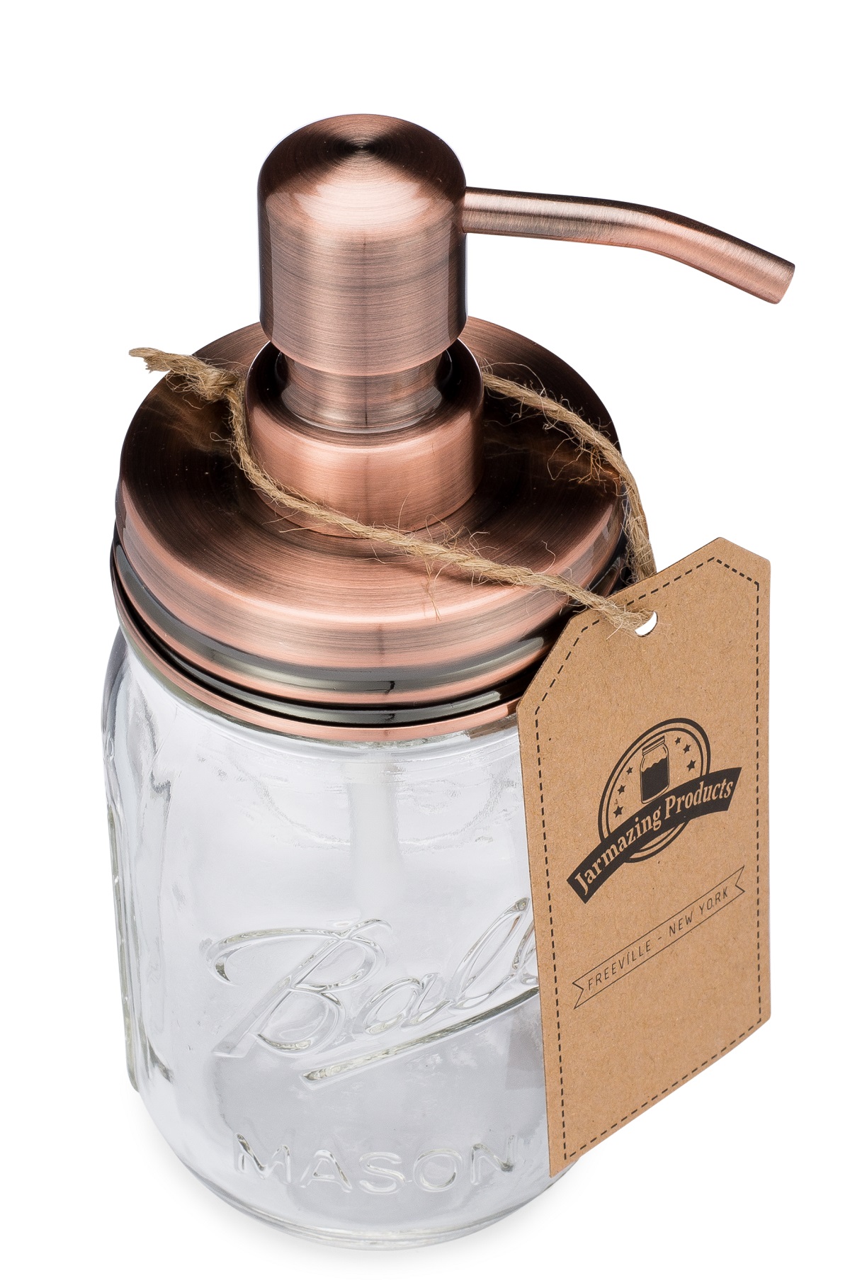 Classic Farmhouse Mason Jar Soap Dispenser Copper 