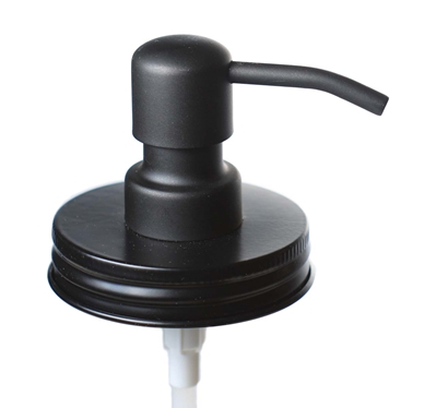 Black Mason Jar Soap Dispenser Lids - One Pack - For all Regular Mouth Canning Jars 